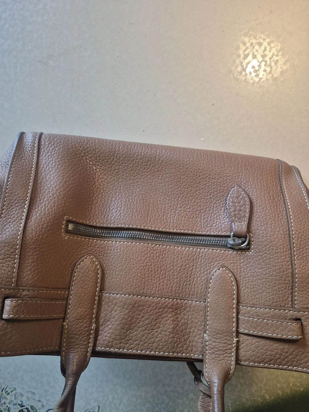 Dooney & Bourke Brown Pebbled Leather Satchel